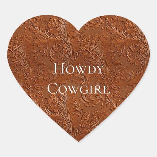 Sticker Cœur Art Brown occidental (Devant)