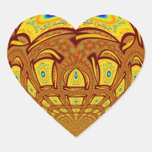 Sticker Cœur Art de baseball jaune doré Imprimer (Devant)