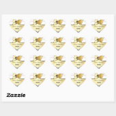 Sticker Cœur Art Déco Lily Typographie moderne Mariage Gold Ros (Feuille)