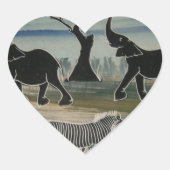 Sticker Cœur Art Eléphant Africain (Devant)