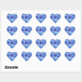 Sticker Cœur Art motif de style Royal Blue et White Ming (Feuille)