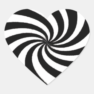 Sticker Cœur Art noir et blanc contemporain
