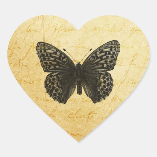 Sticker Cœur Art papillon (Devant)