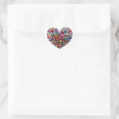 Sticker Cœur Art Pixel Coeur Floral (Sac)