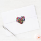 Sticker Cœur Art Pixel Coeur Floral (Enveloppe)