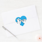 Sticker Cœur ASL American Sign Language INTERPRET (Enveloppe)