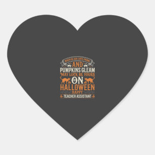 Sticker Cœur Assistant d'enseignant Halloween chats noirs et ci