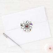 Sticker Cœur Atomic Saint-Valentin Cœurs Imprimés Léopard (Enveloppe)