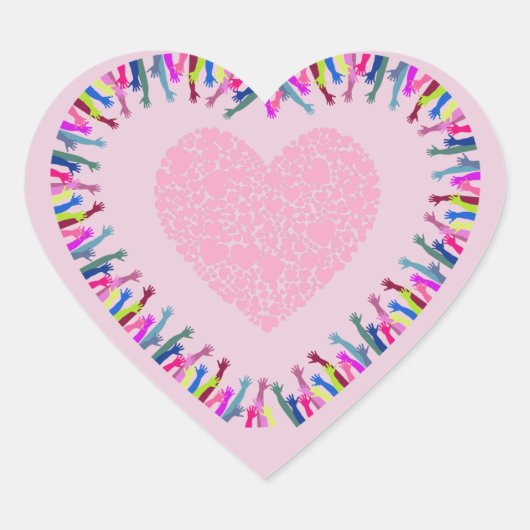 Sticker Cœur Atteindre pour l'amour (Devant)