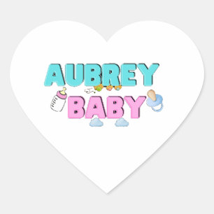 Sticker Cœur Aubrey avec papillon et nuage