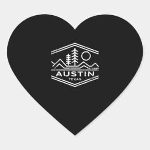 Sticker Cœur Austin Texas Don Austin TX Outdoors Randonnée