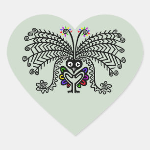 Sticker Cœur Australie Joli oiseau chanteur - LyreBIRD - Faune