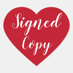 Sticker Cœur Auteur Romance d'auteur de copie signé par coeur