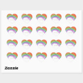 Sticker Cœur Authentic Kid's Rainbow Watercolor Birthday  (Feuille)