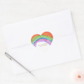 Sticker Cœur Authentic Kid's Rainbow Watercolor Birthday  (Enveloppe)