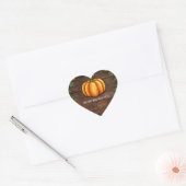 Sticker Cœur Automne Citrouille Rustic Green Gold Ivy Automne P (Enveloppe)