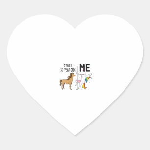 Sticker Cœur Autres femmes licorne 30 ans anniversaire et moi