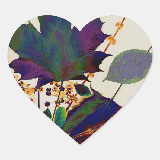 Sticker Cœur Autumn Leaves (Devant)