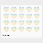 Sticker Cœur "Avec amour" sur Cosmic Pastel Rainbow Galaxy (Feuille)