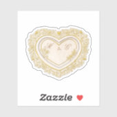 Sticker Coeur avec tes lettres (Feuille)