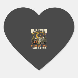 Sticker Cœur Aventure de nuit de costume d'Halloween