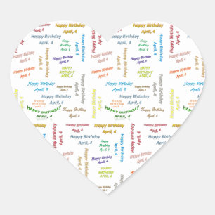 Sticker Cœur Avril 4 Anniversaire