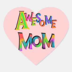 Sticker Cœur Awesome Maman T-shirts et cadeaux