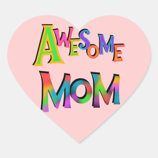 Sticker Cœur Awesome Maman T-shirts et cadeaux (Devant)