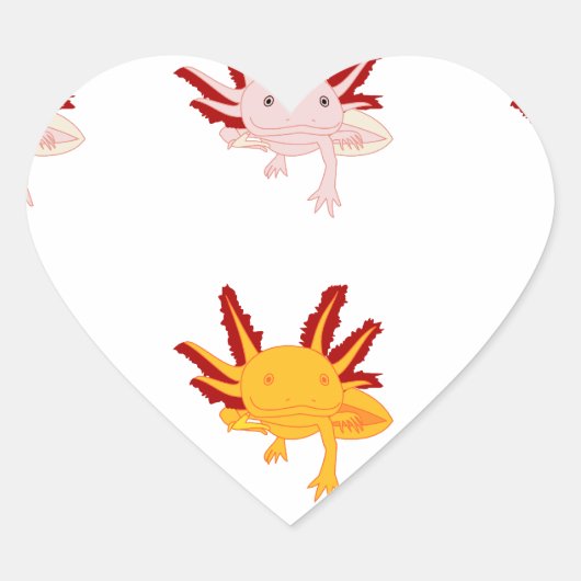 Sticker Cœur Axolotl (Devant)