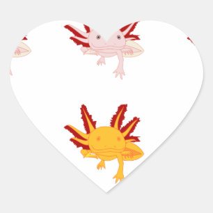 Sticker Cœur Axolotl échantillons