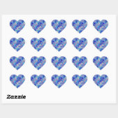 Sticker Cœur Azure Blue Crumpled Texture (Feuille)