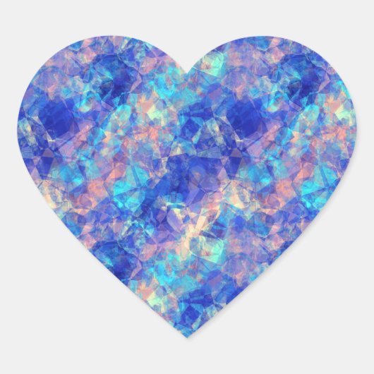 Sticker Cœur Azure Blue Crumpled Texture (Devant)