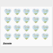 Sticker Cœur Baby Blue Bird (Feuille)