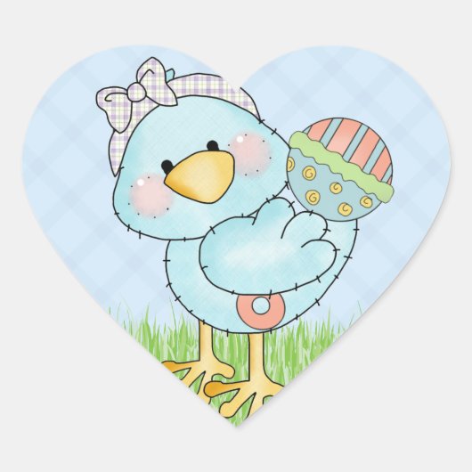 Sticker Cœur Baby Blue Bird (Devant)