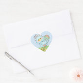 Sticker Cœur Baby Blue Bird (Enveloppe)