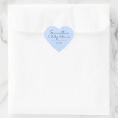 Sticker Cœur Baby shower bleu doux et simple (Sac)