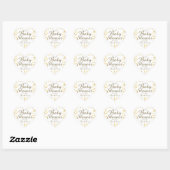 Sticker Cœur Baby shower Coeurs d'or / Sprinkle Favor (Feuille)