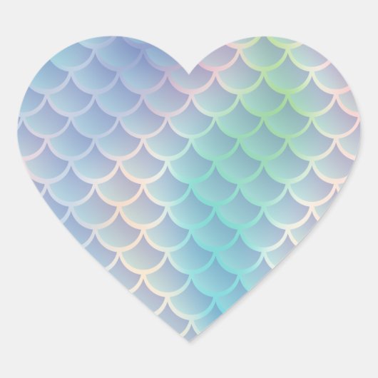 Sticker Cœur Baby shower de sirène sous le pastel marin (Devant)