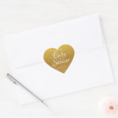 Sticker Cœur Baby shower des coeurs d'or (Enveloppe)