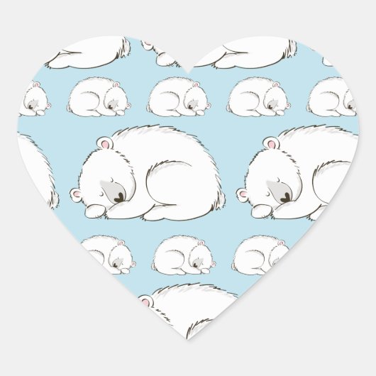 Sticker Cœur Baby shower d'ours polaire (Devant)