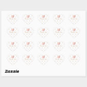 Sticker Cœur Baby shower papillon Merci (Feuille)