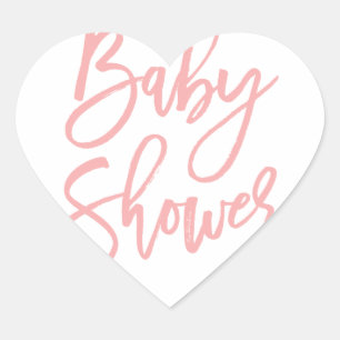 Sticker Coeur baby shower rose