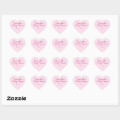 Sticker Cœur Baby shower rose doux et simple (Feuille)