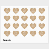 Sticker Cœur Baby shower Rustique Kraft Gold Love Hearts (Feuille)