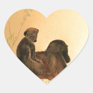 Sticker Cœur Baby-souris - Singes de la faune Primates