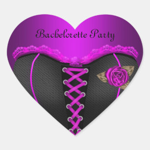 Sticker Coeur Bachelorette Party Purple Corset