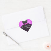 Sticker Coeur Bachelorette Party Rosée Robe noire (Enveloppe)