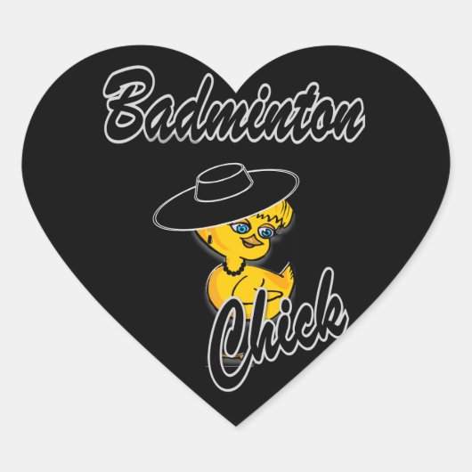Sticker Cœur Badminton Chick #4 (Devant)