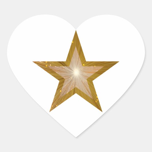 Sticker Cœur Baguette coeur Gold Star blanc (Devant)