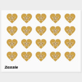 Sticker Cœur Baguette de coeur "Gold" Star jaune (Feuille)